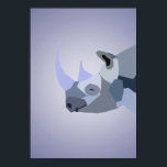 Rhino Poster<br><div class="desc">Soft blue rhino. He's almost smiling. Save the rhinos</div>