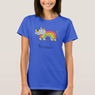 Rhino Rainbow Funny Cute Kids Rhinoceros T-Shirt