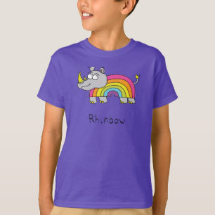 Rhino Rainbow Funny Kids T-Shirt