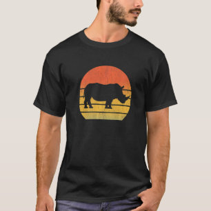 Rhino Retro Vintage 60s 70s Sunset Wild Animal T-Shirt