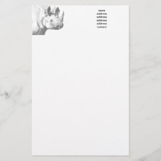Rhino Rhinoceros Pencil Drawing sketch Stationery