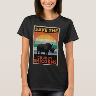Rhino Rhinoceros Save The Chubby Unicorns Animal T-Shirt
