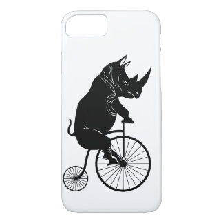 Rhino Riding an Old Fashion Bike iPhone 8/7 Case