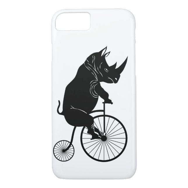 Rhino Riding an Old Fashion Bike Case-Mate iPhone Case (Back)