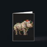 Rhino Santa Christmas Tree Lighting Xmas Funny  Card<br><div class="desc">Rhino Santa Christmas Tree Lighting Xmas Funny</div>