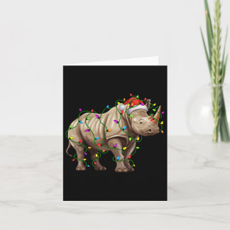 Rhino Santa Christmas Tree Lighting Xmas Funny Card