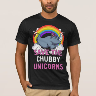 Rhino Save The Chubby Unicorns Magical Rainbow T-Shirt