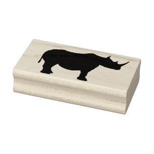 rhino silhouette art stamp