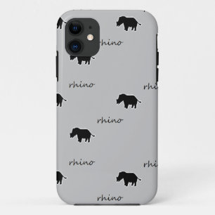 Rhino silhouette pattern iPhone 11 case
