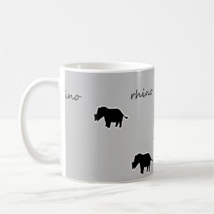 Rhino silhouette pattern coffee mug