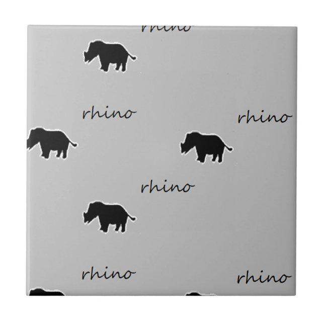 Rhino silhouette pattern tile (Front)