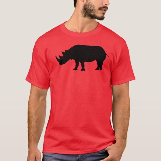 Rhino Silhouette Red T-Shirt (Front)