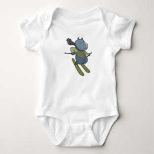 Rhino Skier Ski Baby Bodysuit