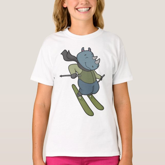 Rhino Skier Ski T-Shirt (Front)
