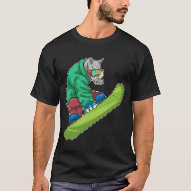 Rhino Snowboard Winter sports T-Shirt (Front)