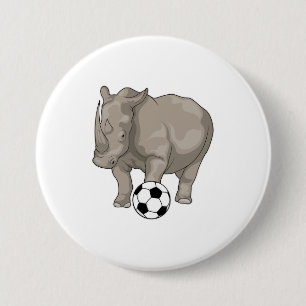 Rhino Soccer player Soccer 7.5 Cm Round Badge