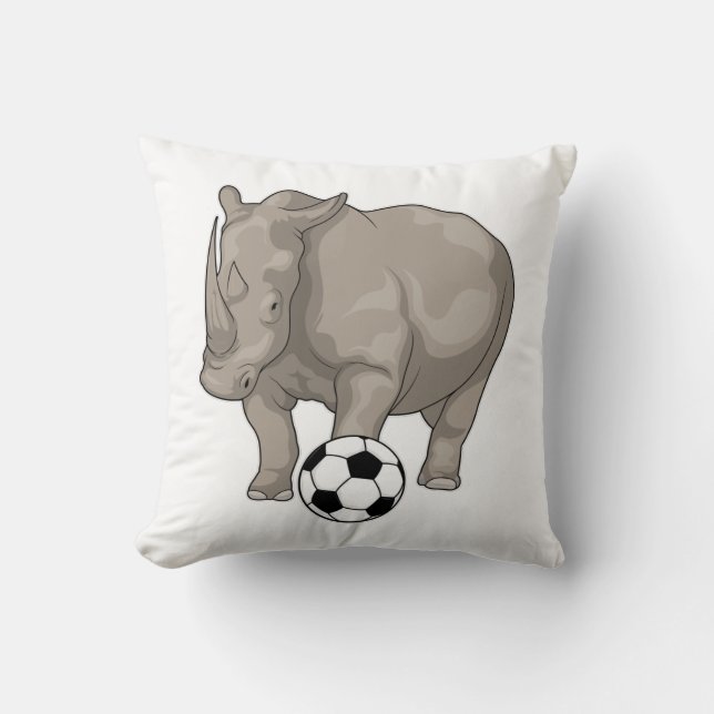 Rhino Soccer player Soccer Cushion (Front)
