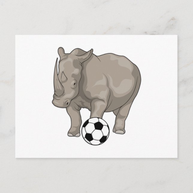 Rhino Soccer player Soccer Postcard (Front)