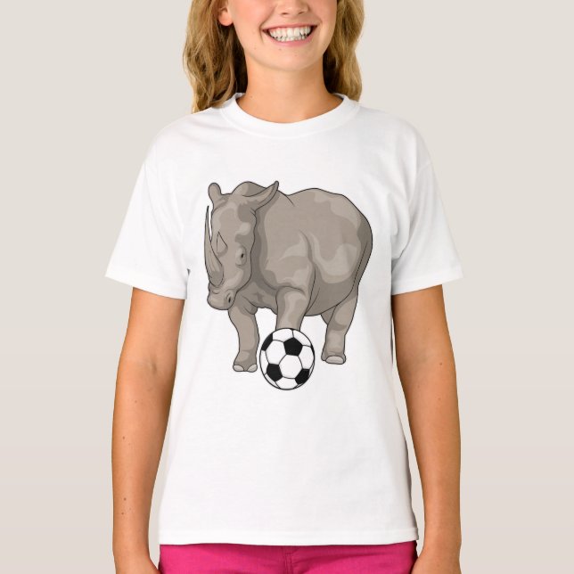 Rhino Soccer player Soccer T-Shirt (Front)