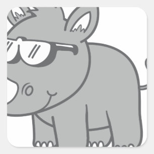 RHINO SQUARE STICKER