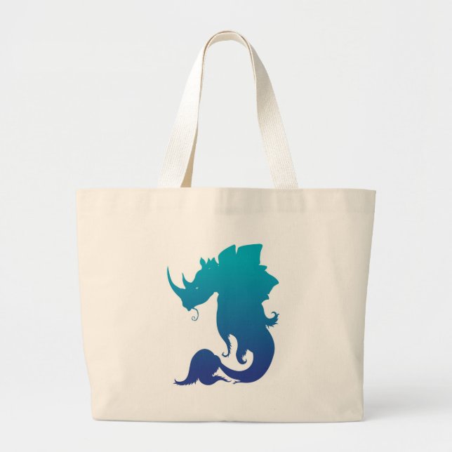 Rhino-Stego-Fish (Water Colour Scheme) Large Tote Bag (Front)