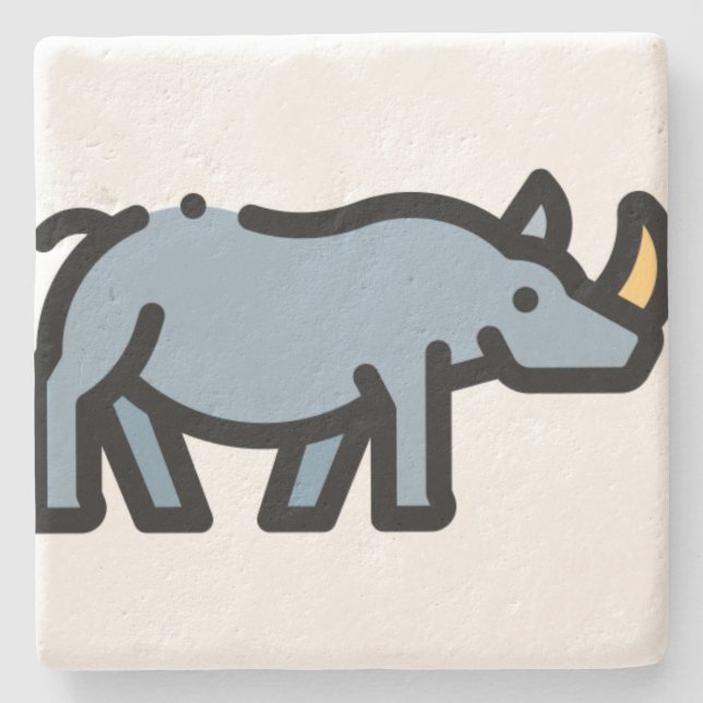 Rhino Stone Coaster (Front)