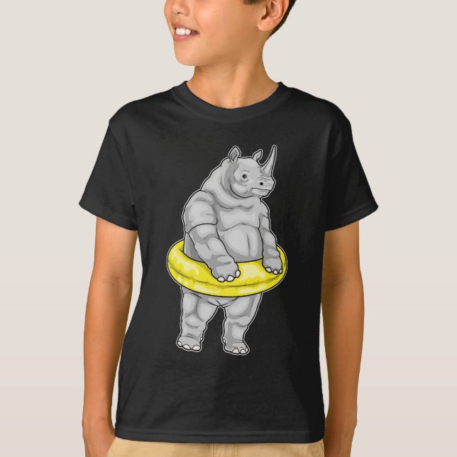 Rhino Swimming Lifebuoy T-Shirt (Front)