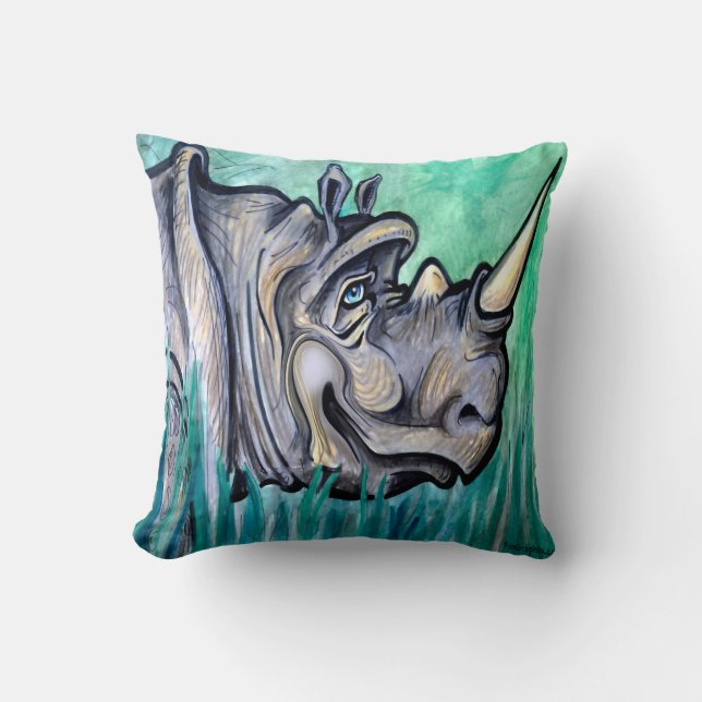 Rhino Throw Pillow (Front)