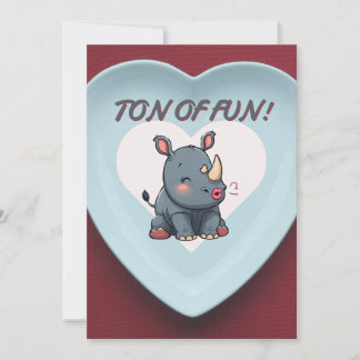 Rhino Valentine's Day Party Invitation