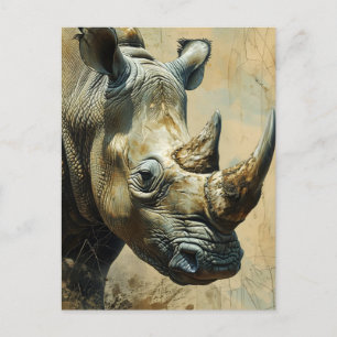 Rhino Vintage Postcard