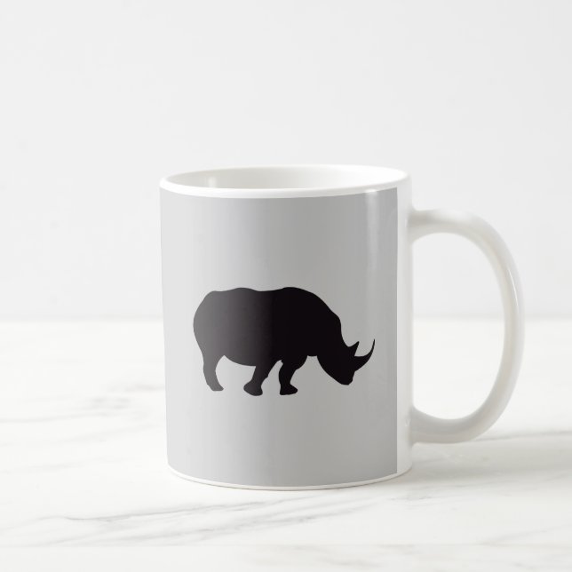 Rhino Vintage Wood Engraving Coffee Mug (Right)