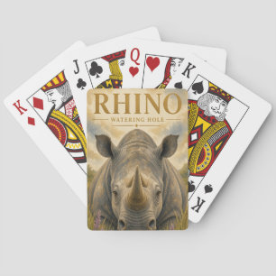 Rhino Watering Hole Wildlife Playing Cards