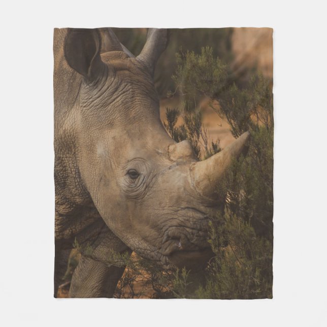 RHINO WILD ANIMALS FLEECE BLANKET (Front)