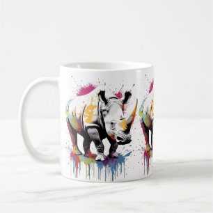 Rhino Wildlife & Nature Water Colour Set Coffee Mug