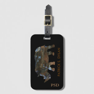 rhino with name luggage tag