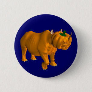 Rhinoceros 6 Cm Round Badge