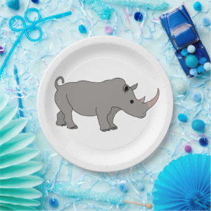Rhinoceros Africa Animal Paper Plate
