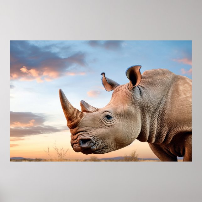 Rhinoceros Animal Nature Majestic Wild Poster (Front)