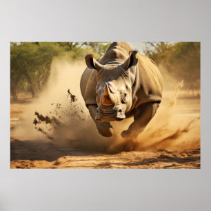 Rhinoceros Animal Nature Majestic Wild Poster
