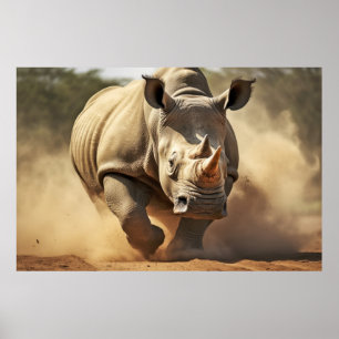 Rhinoceros Animal Nature Majestic Wild Poster