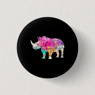 Rhinoceros Art Cute Artistic Rhino Zoo Safari Gift 3 Cm Round Badge