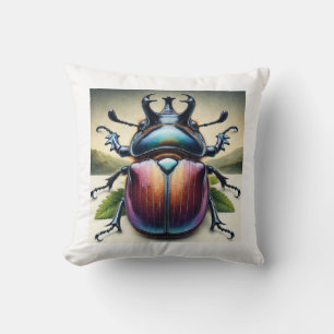 Rhinoceros Beetle 050824IREF208 - Watercolor Cushion