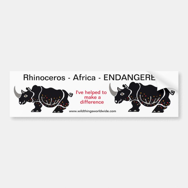 Rhinoceros - bumper sticker (Front)