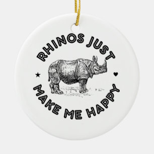 rhinoceros ceramic tree decoration