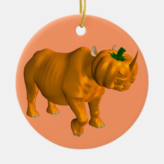 Rhinoceros Ceramic Tree Decoration (Front)
