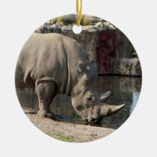 Rhinoceros Ceramic Tree Decoration