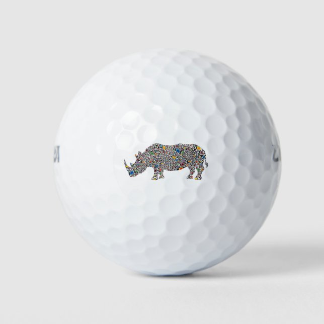 Rhinoceros-Cheetah Golf Balls (Front)