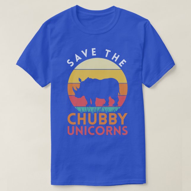 Rhinoceros Chubby Unicorn Funny Rhino T-Shirt (Design Front)