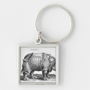 Rhinoceros, from 'Historia Animalium' Key Ring