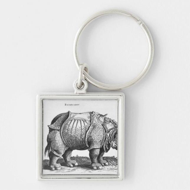 Rhinoceros, from 'Historia Animalium' Key Ring (Front)